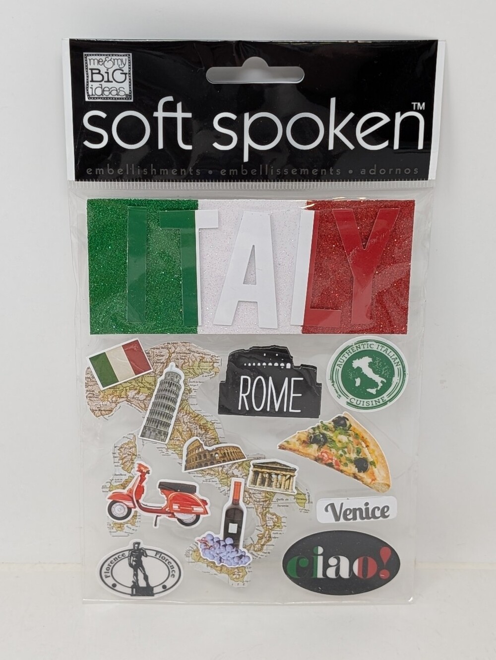 Italy Themed Embellishment Stickers